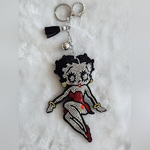 Betty Boop Stylish Rhinestone Sparkling Keychain Bag Charm